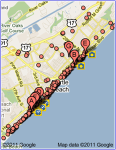 Biker Friendly Myrtle Beach Hotels Map